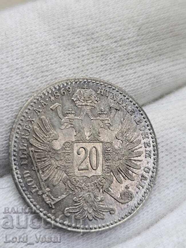 Αυστριακή Αυτοκρατορία 20 κρόιτσερ 1869 Α (Βιέννη) - 5 Αυστριακή Αυτοκρατορία 20 κρόιτσερ 1869 Α (Βιέννη) - 5