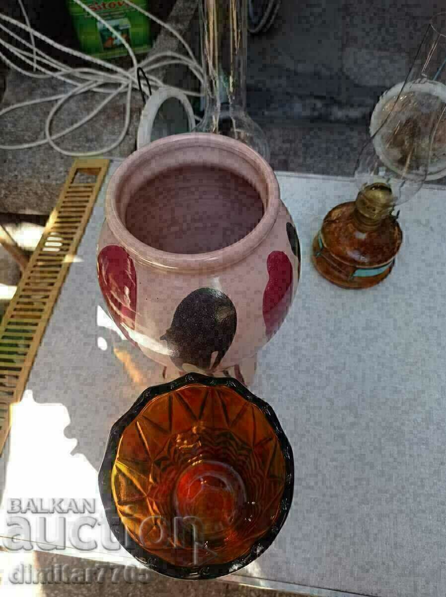 Auction  Glass ceramic vases 2 pieces