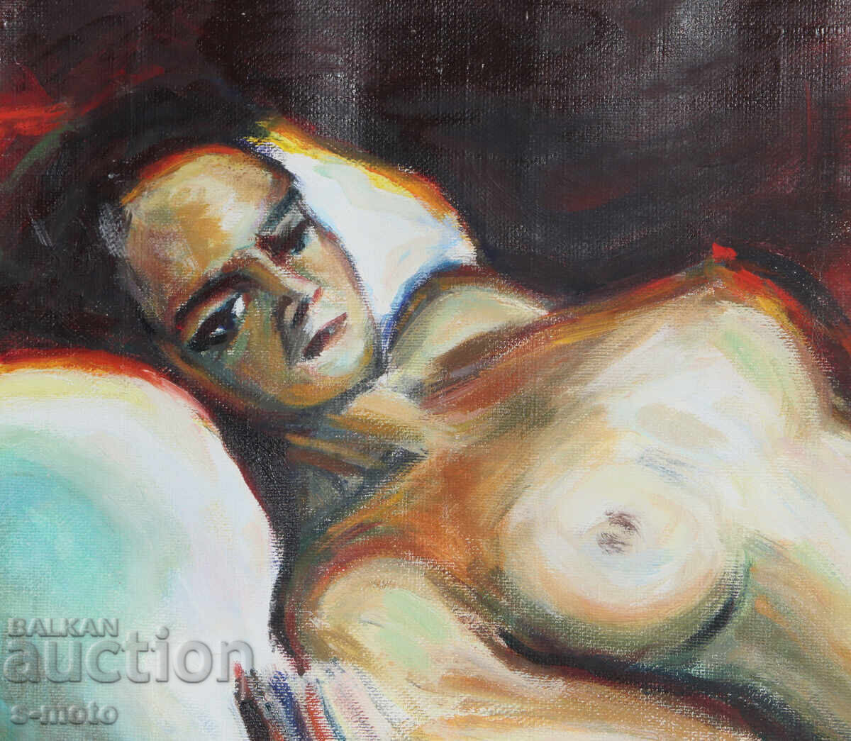 Licitație Tablou ulei portret corp gol