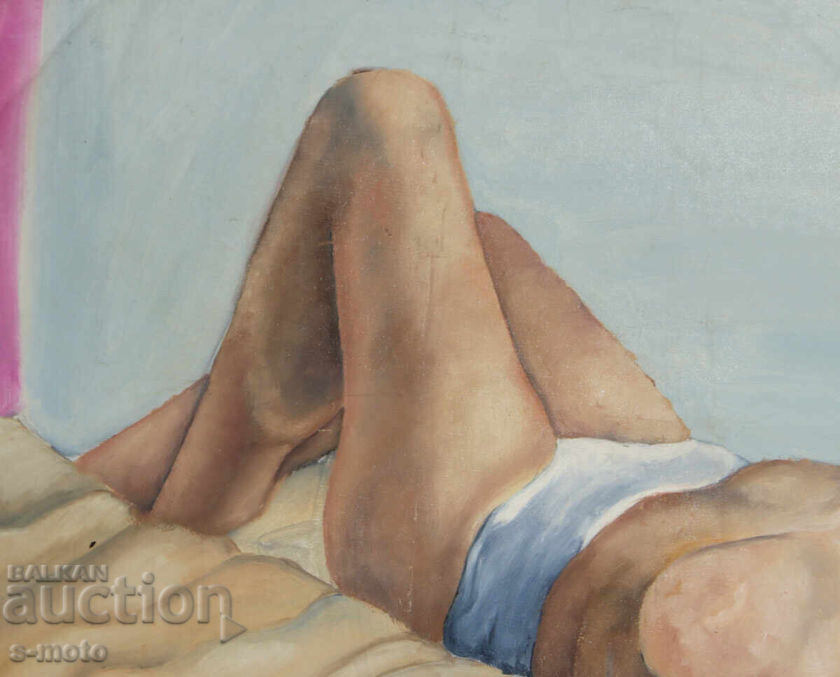 Auction  Old oil painting nude bodies