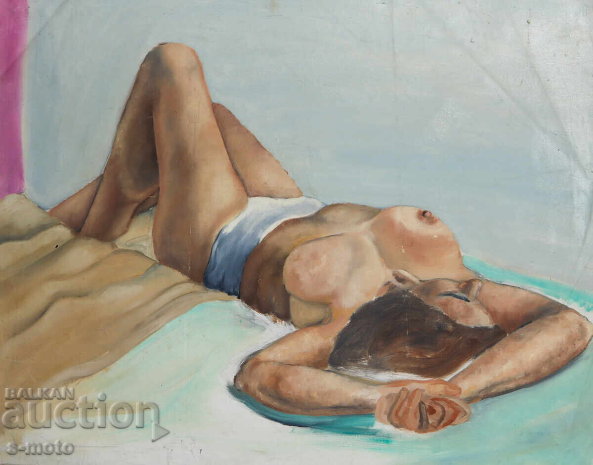 Delivery of Old oil painting nude bodies
