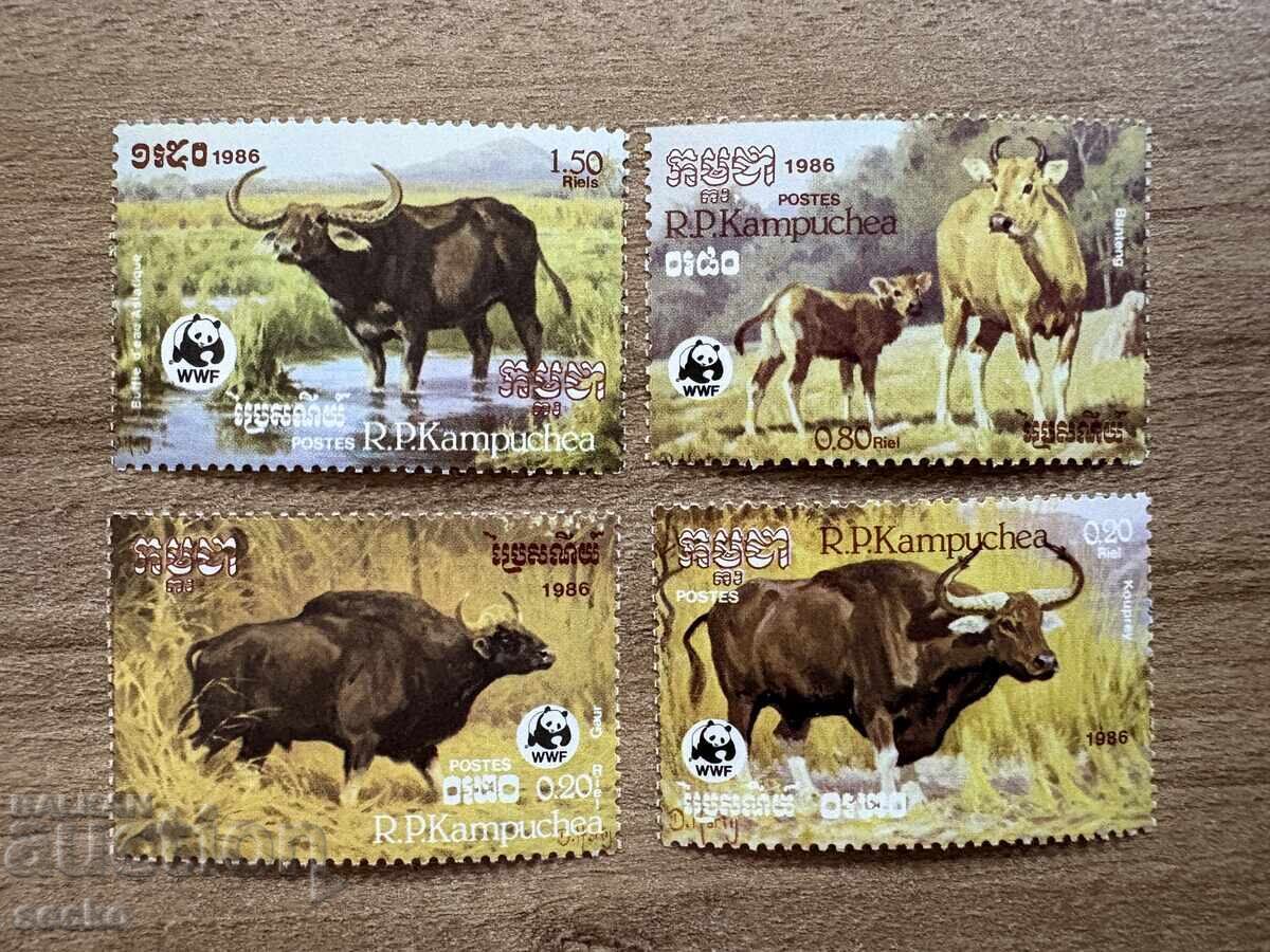 Камбоджа - Световна защита на природата (1986) MNH