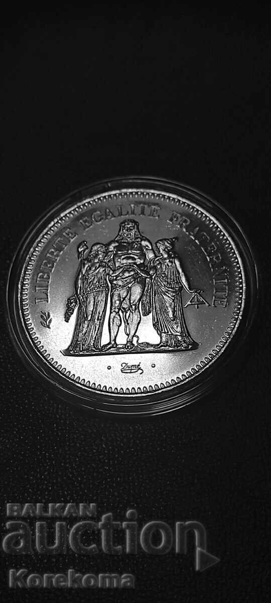 50 Francs 1977 Hercules - Silver from 1st grade (900/1000) Read the description!