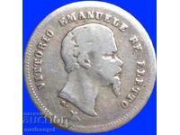 50 centesimi 1860 Italy F - Florence silver