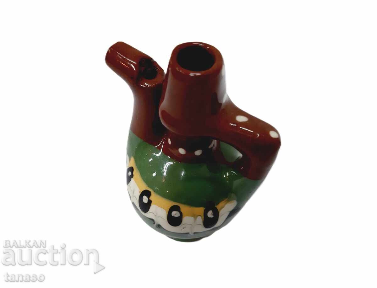 Handmade Bulgarian ceramic whistling jug - 6