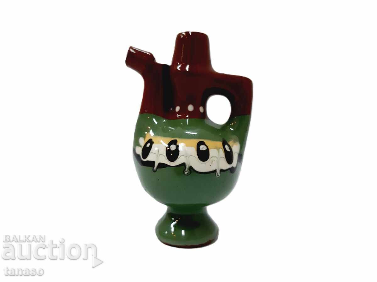 Handmade Bulgarian ceramic whistling jug