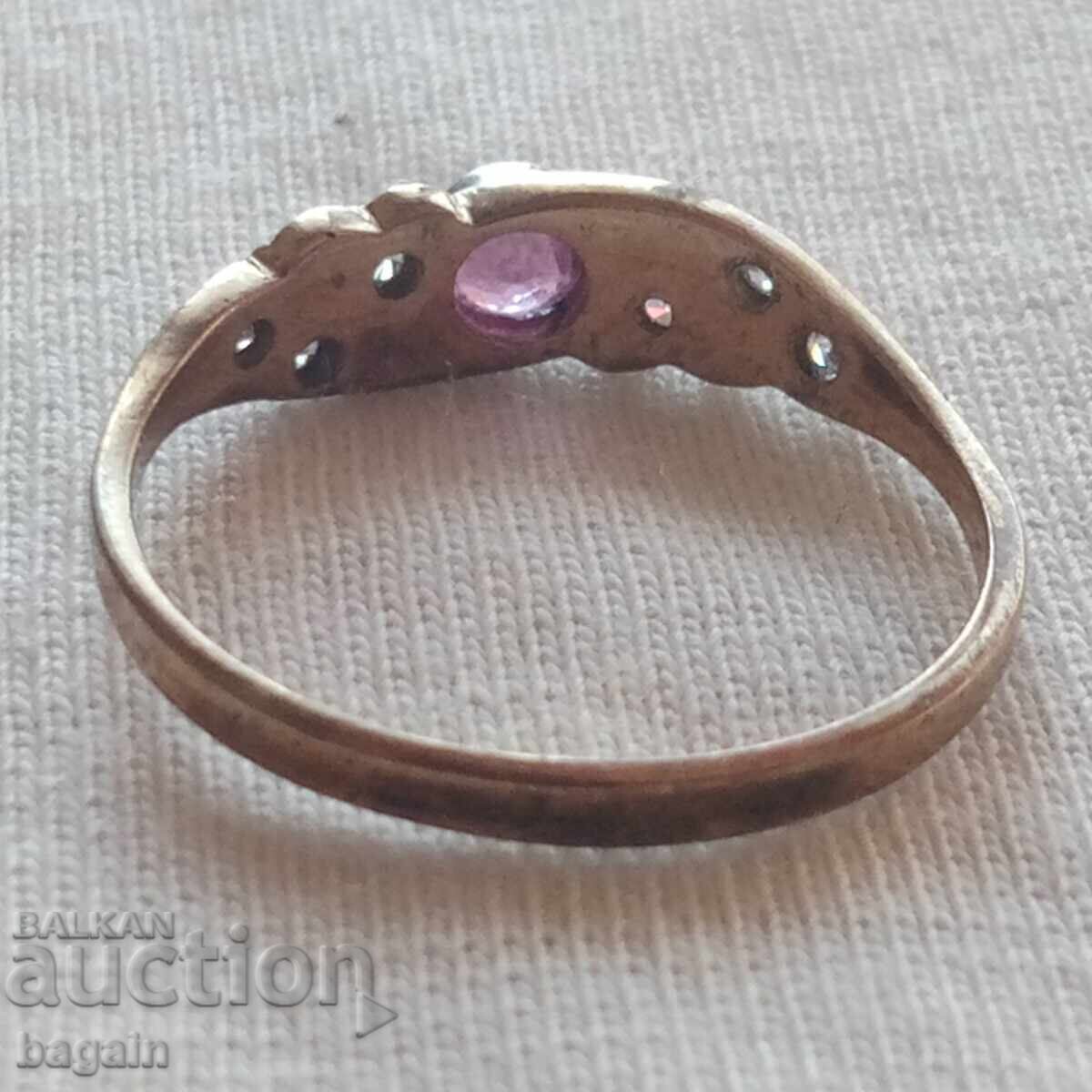 Beautiful silver ring with ruby, zircons, and gold plating with price € 25.00 | 48.90 BGN