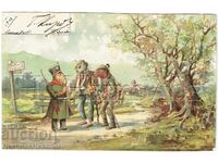 1903 VECHE CARTE POȘTALĂ FELICITARE ANIMALE ÎN HAINE J749