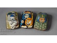 3 Стари Руски метални играчки кола количка пинокио