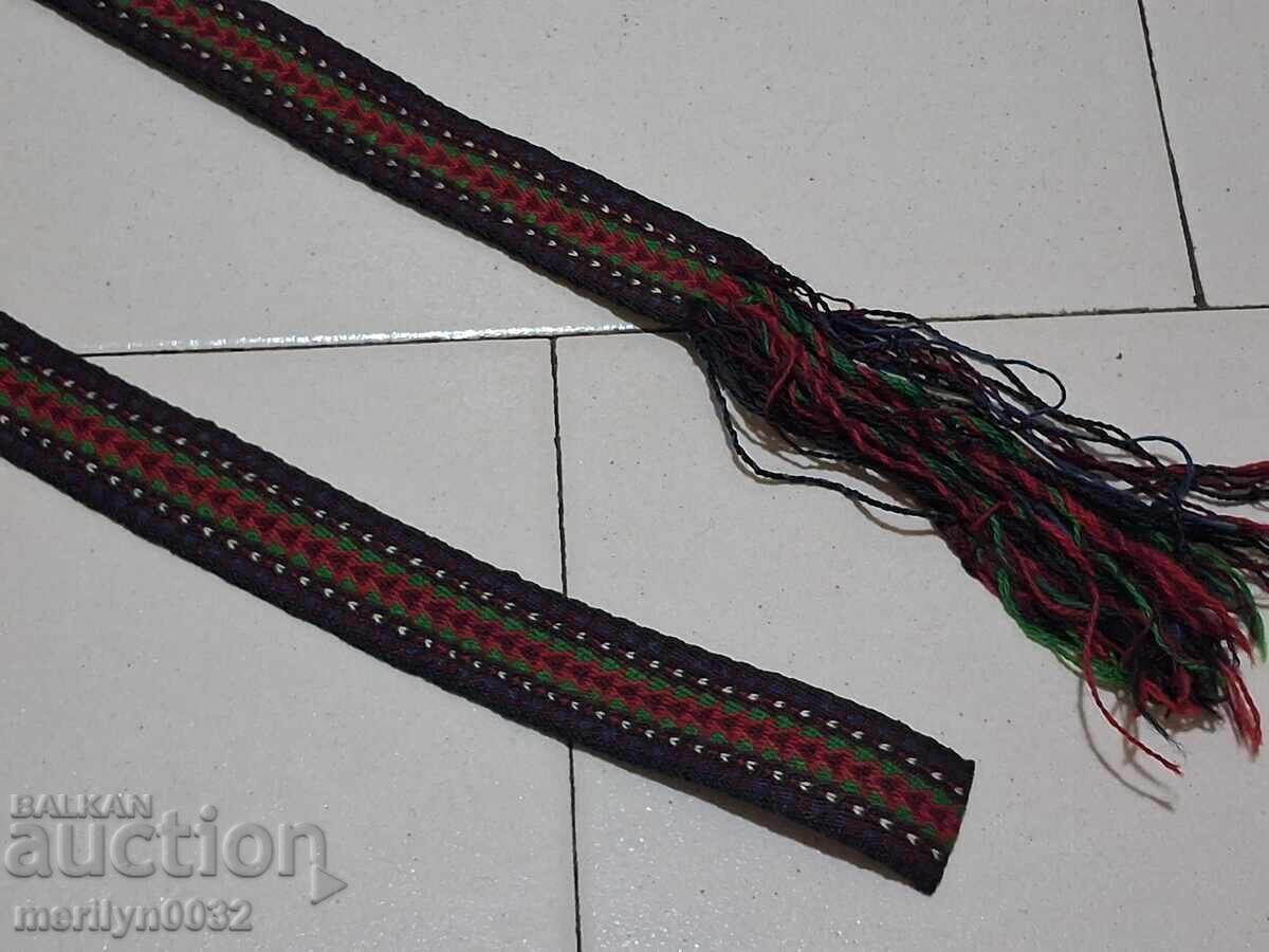 Auction Old hand-knitted belt 1.42 meters sash belt from a folk costume Auction Old hand-knitted belt 1.42 meters sash belt from a folk costume