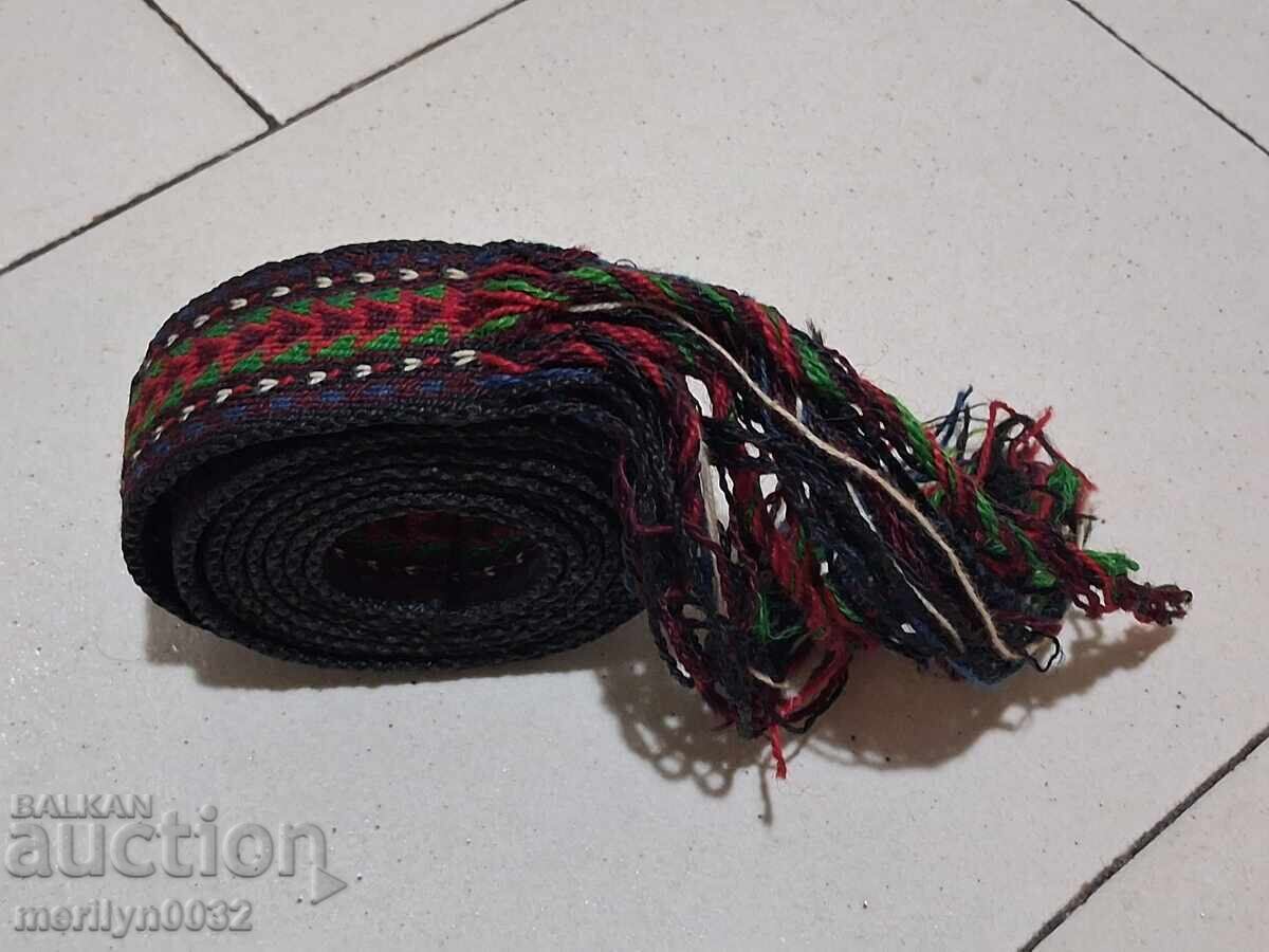 Old hand-knitted belt 1.42 meters sash belt from a folk costume - 6 Old hand-knitted belt 1.42 meters sash belt from a folk costume - 6
