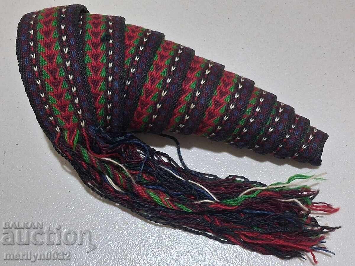 Old hand-knitted belt 1.42 meters sash belt from a folk costume Old hand-knitted belt 1.42 meters sash belt from a folk costume
