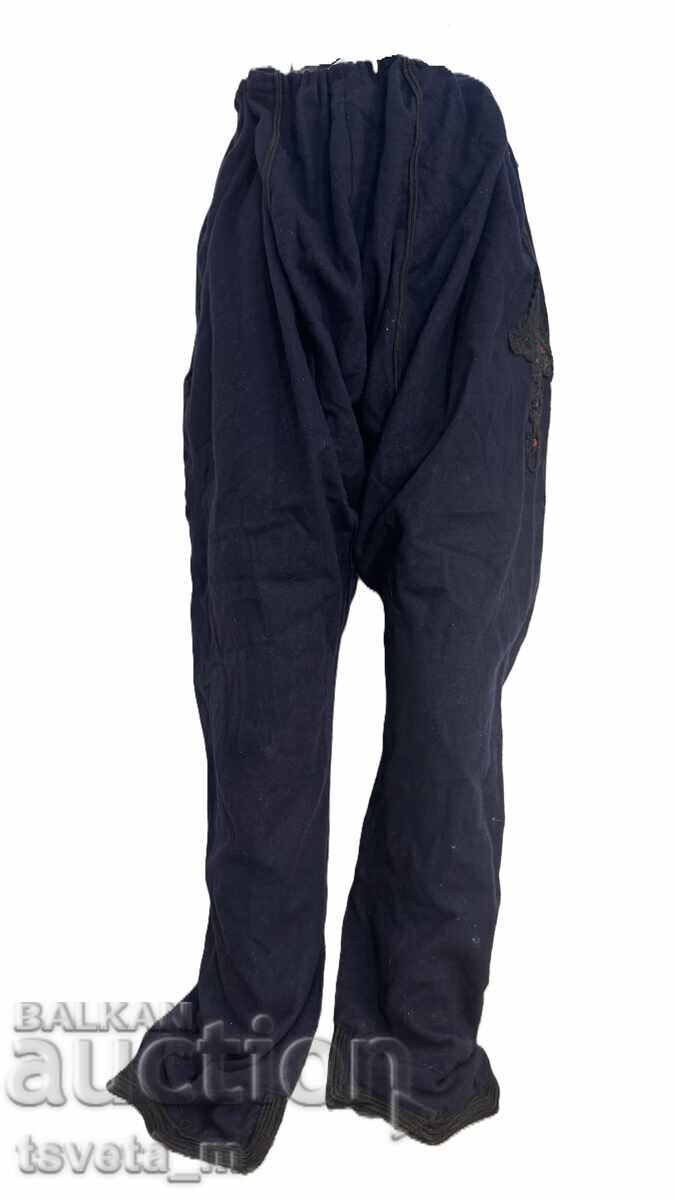 Pantaloni tradiționali bărbătești din lână cu găitane