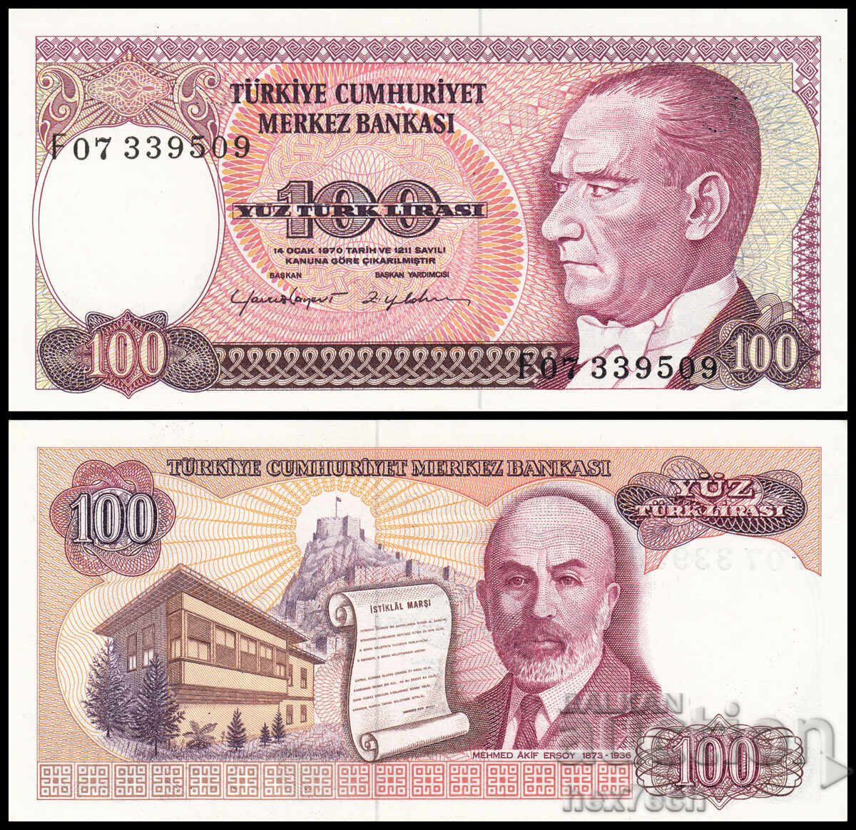 ❤️ ⭐ Τουρκία 1984 100 λίρες UNC νέο ⭐ ❤️