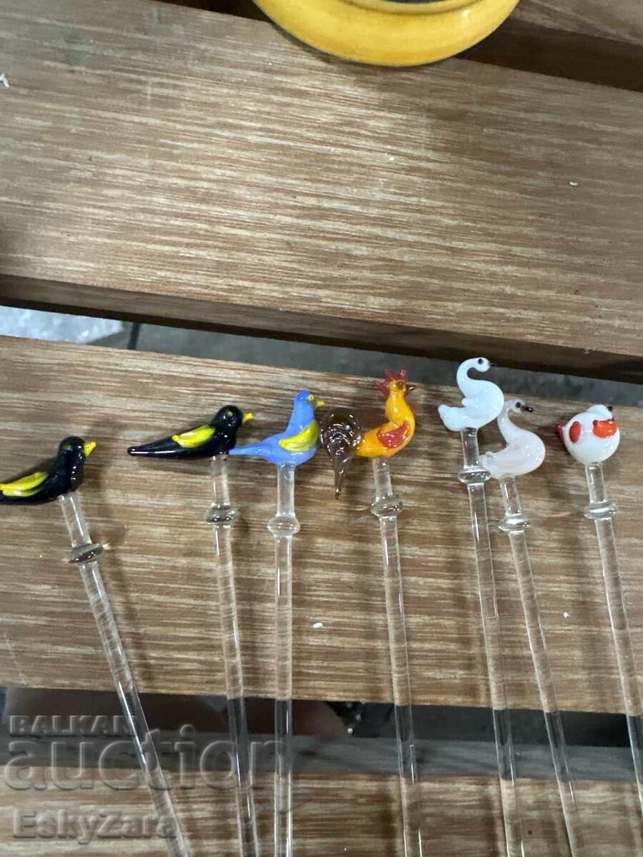 Bețe pentru cocktail vintage din sticlă lucrată manual cu preț € 10.00 | 19.56 BGN