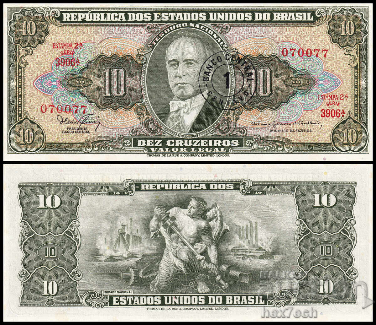 ❤️ ⭐ Бразилия 1966-1967 1 сентаво UNC нова ⭐ ❤️