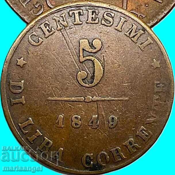 5 centesimi 1849 Venetian Republic (1848-49) Lion 24mm with price € 25.00 | 48.90 BGN 5 centesimi 1849 Venetian Republic (1848-49) Lion 24mm with price € 25.00 | 48.90 BGN