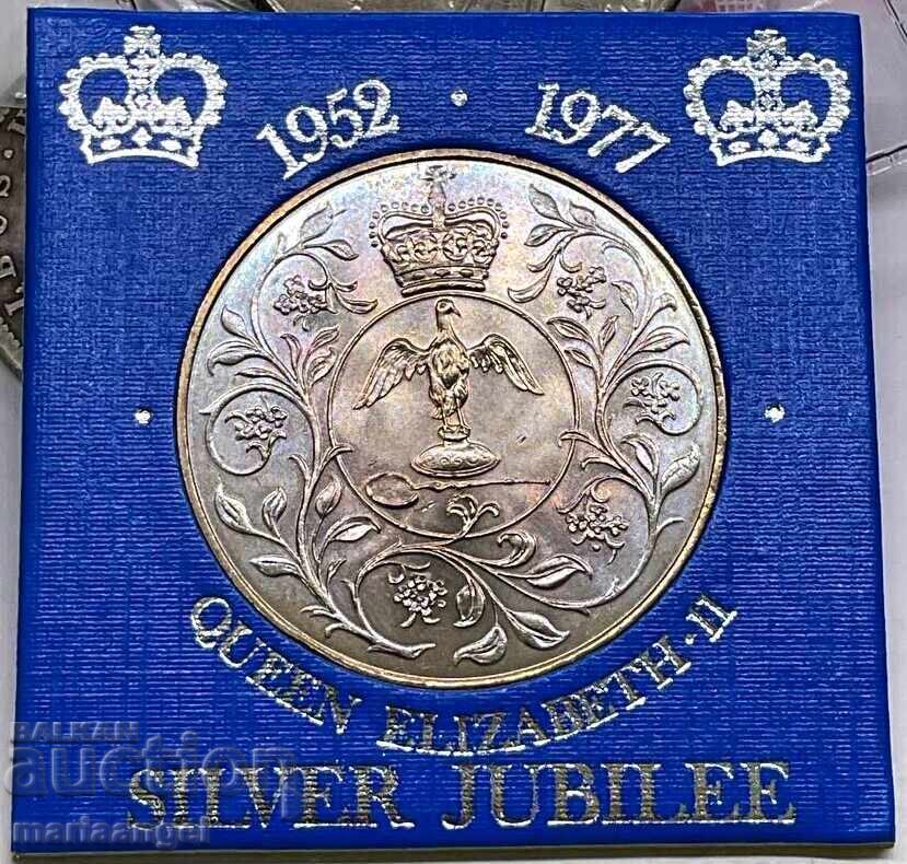 Great Britain 1977 25 New Pence Silver Jubilee PP