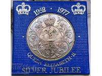 Great Britain 1977 25 New Pence Silver Jubilee PP