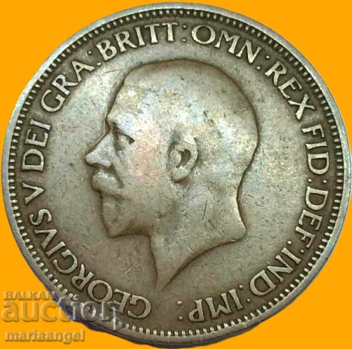 Великобритания 1/2 Пени 1930 Джордж  VI бронз - 7