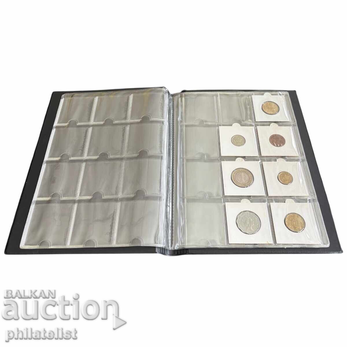 ELEGANT Coin Album for 120 coins in cardboard holders with 10 black sheets /c