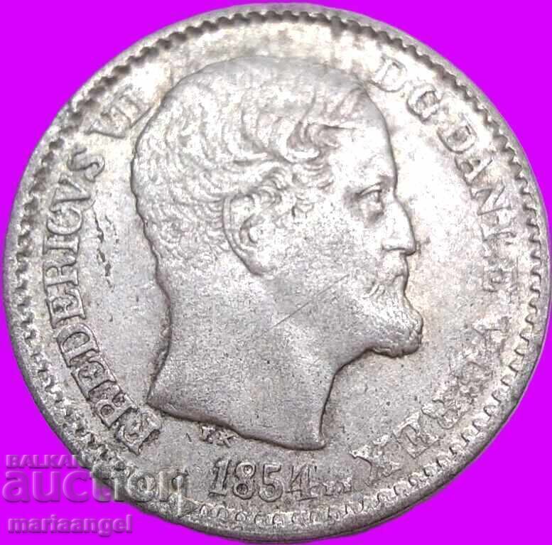 Доставка на Дания 1854 4 Скилинга сребро