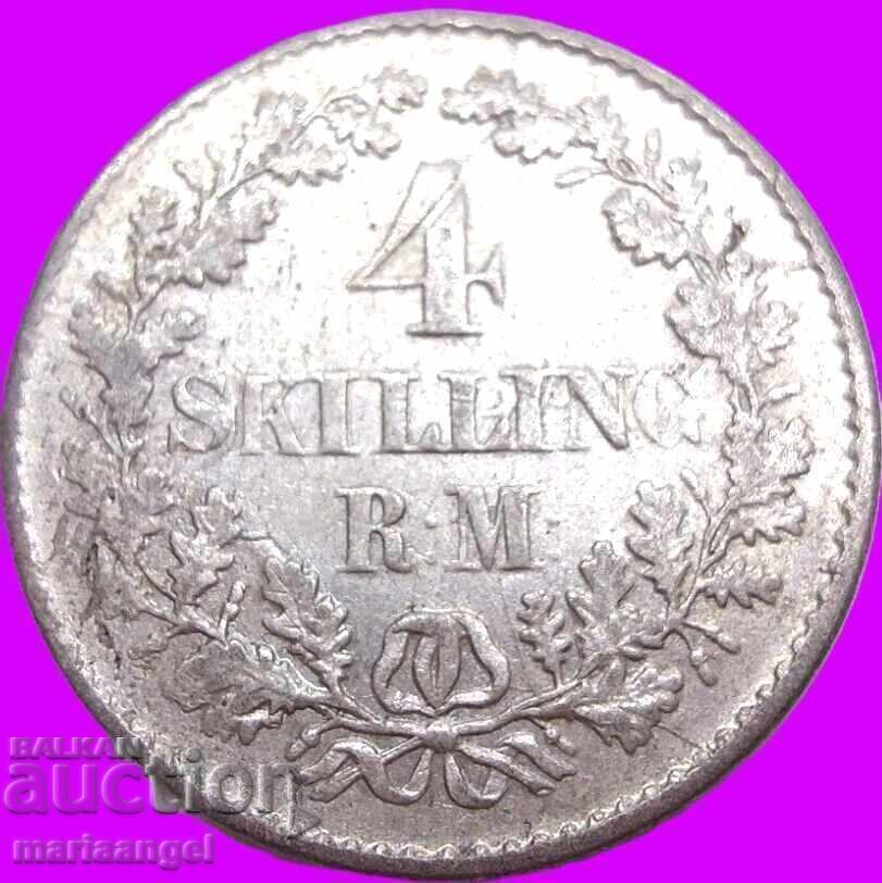 Дания 1854 4 Скилинга сребро - 7