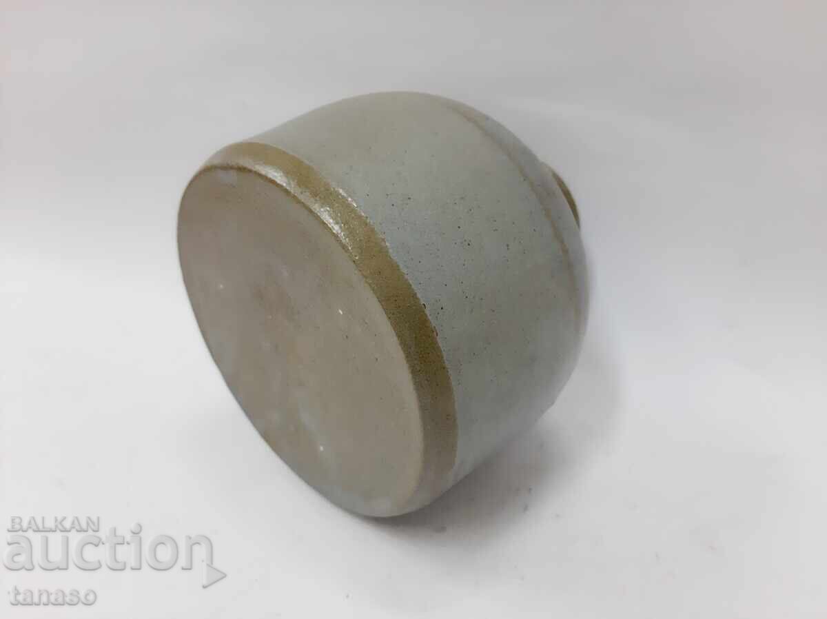 Vază ceramică gri ca nouă, 13 cm, motiv decorativ - 6