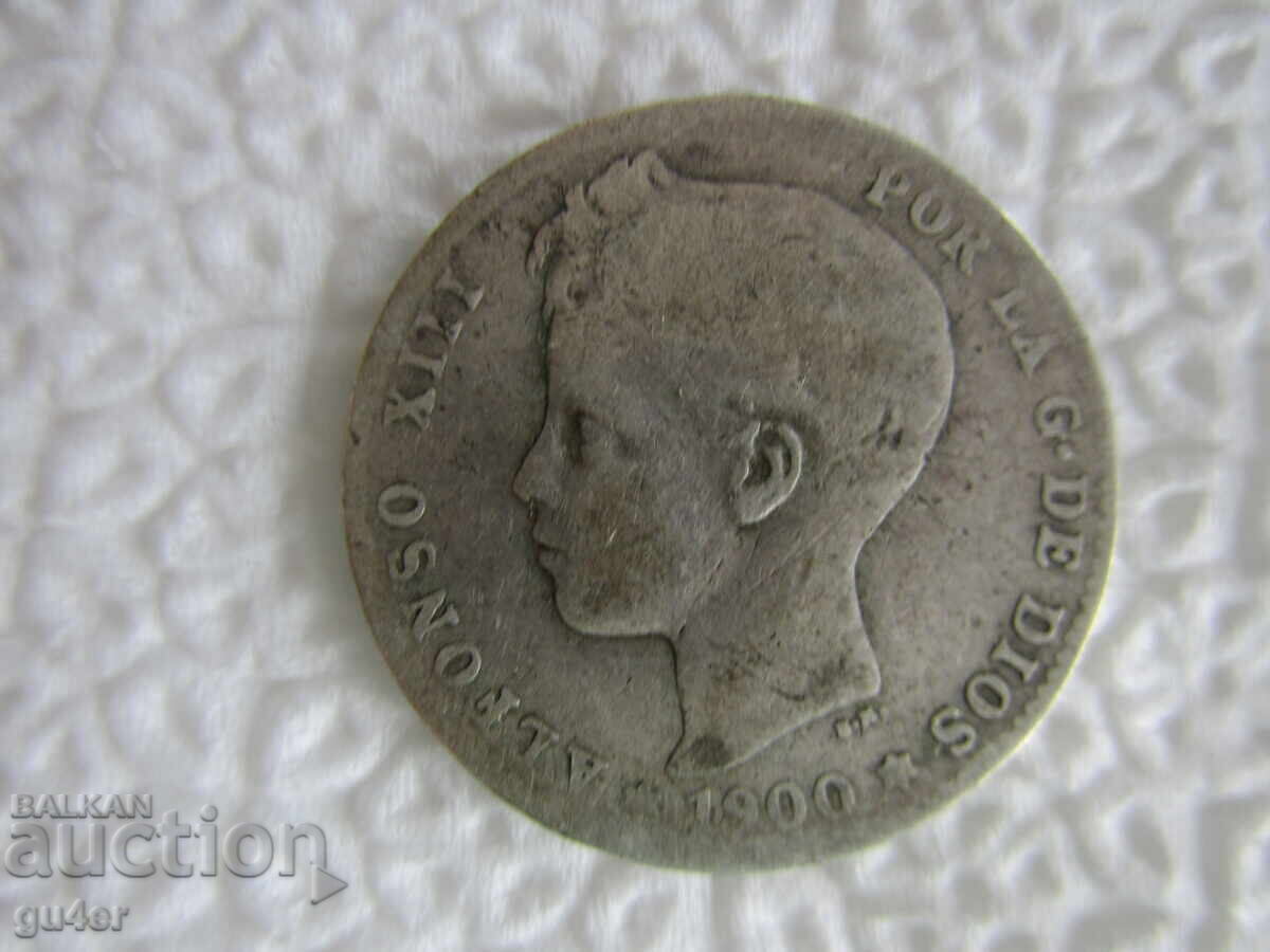 BZC❌❌❌Spain/1 peseta 1900/silver 0.835, RARE❌❌❌BZC with price € 0.01 | 0.02 BGN