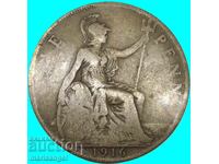 Great Britain 1 penny 1916 30mm bronze