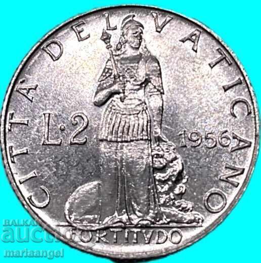 2 λιρέτες 1956 Βατικανό UNC ΑΠΟΔΕΙΞΗ Πίου XII - 5