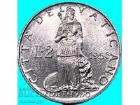 2 λιρέτες 1956 Βατικανό UNC ΑΠΟΔΕΙΞΗ Πίου XII