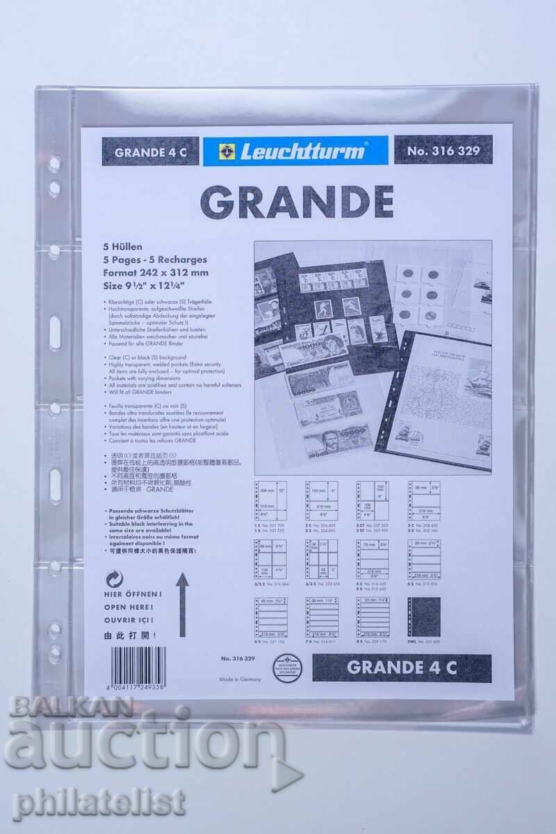 Διαφανή φύλλα Grande-4C - τέσσερα τραπεζογραμμάτια 216x72 mm/5 τμχ/ με τιμή € 8.18 | 16.00 BGN Διαφανή φύλλα Grande-4C - τέσσερα τραπεζογραμμάτια 216x72 mm/5 τμχ/ με τιμή € 8.18 | 16.00 BGN