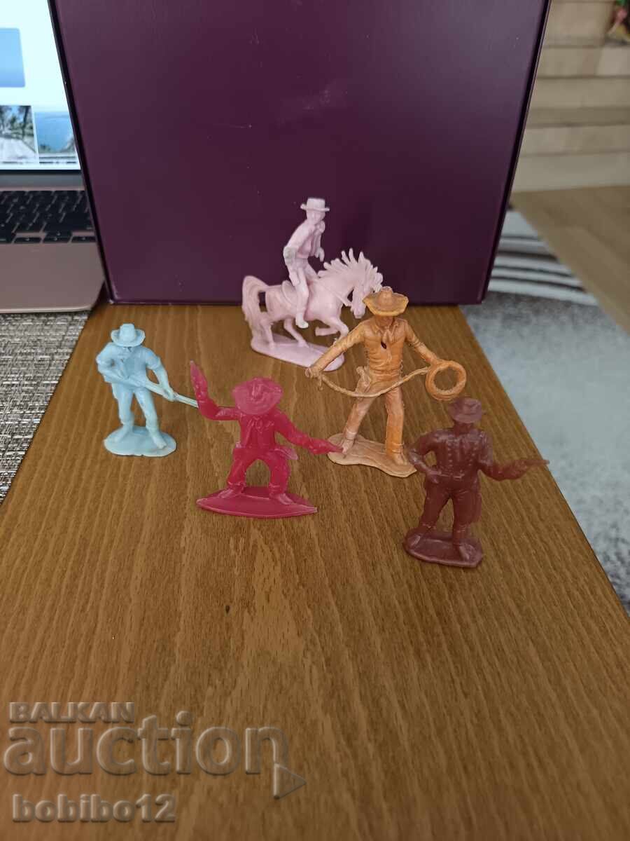 Lot of 5 original retro plastic "Cowboy" figures with price € 5.00 | 9.78 BGN