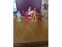Lot of 5 original retro plastic "Cowboy" figures