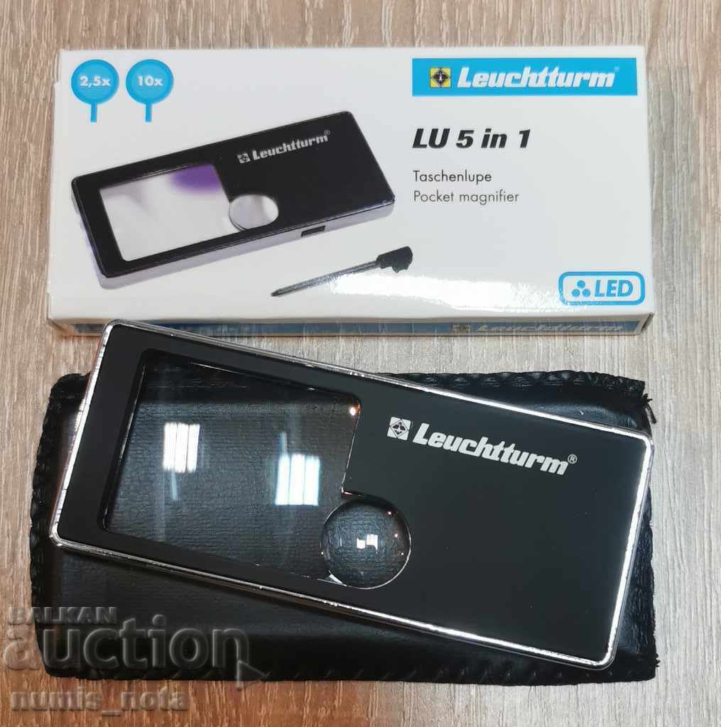 лупа 5 в 1 на Leuchtturm  2,5x   10x - 5