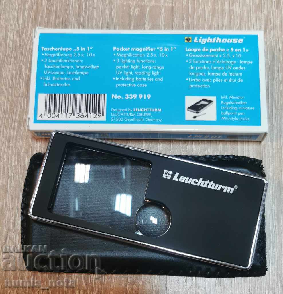 лупа 5 в 1 на Leuchtturm  2,5x   10x - 6