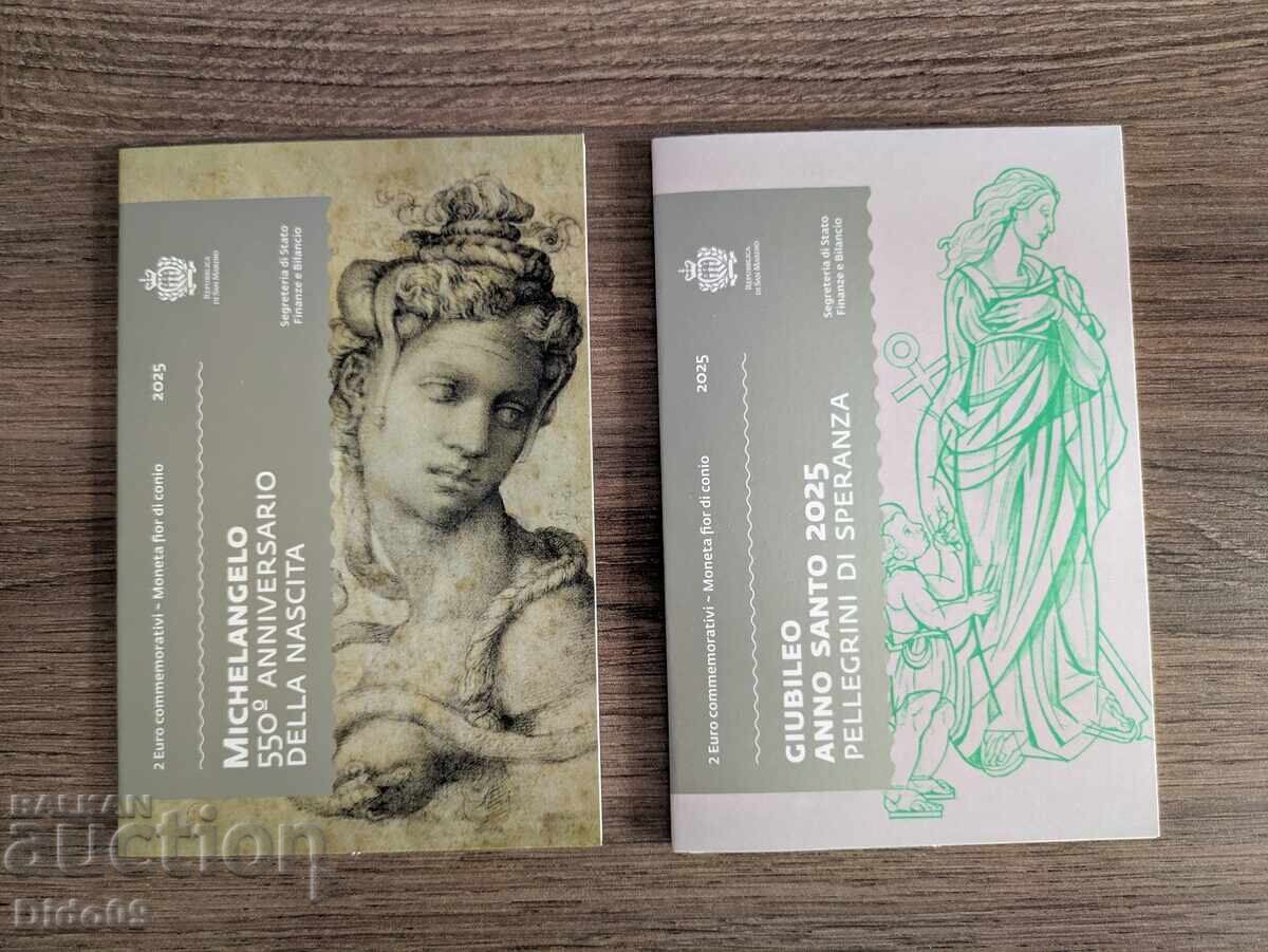 2 euro San Marino 2025 lot de 2 monede 2 euro San Marino 2025 lot de 2 monede