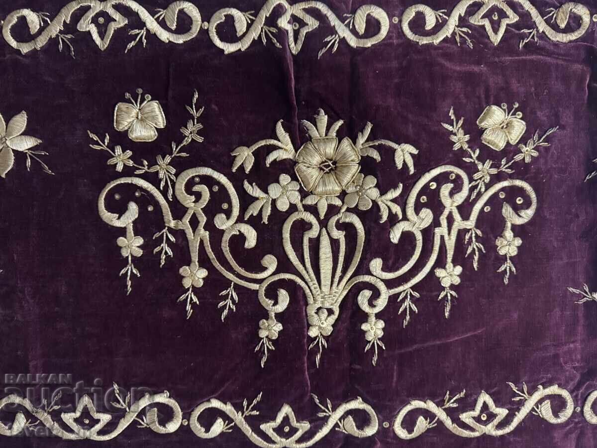 Traditional antique textile 19th century velvet and sırma (gold/silver embroidery) with price € 30.00 | 58.68 BGN