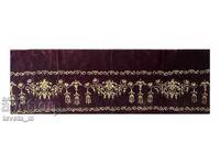 Textil antic tradițional din secolul al XIX-lea, catifea și fir metalic (sârmă)