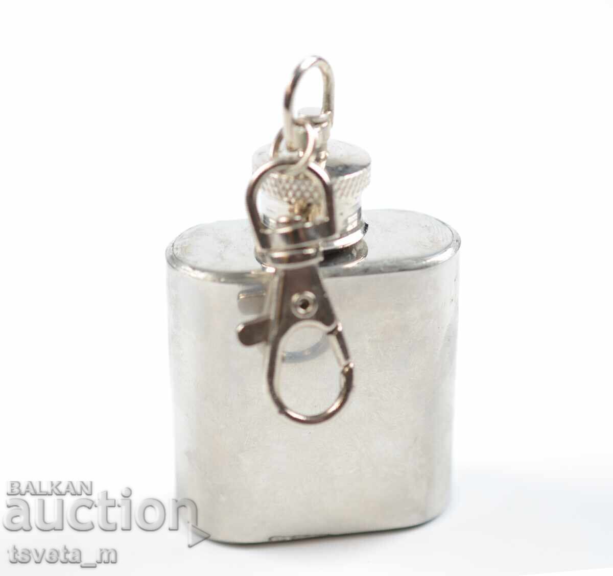 Licitație Ploscă metalică de buzunar - 1 OZ / 30 ml - breloc