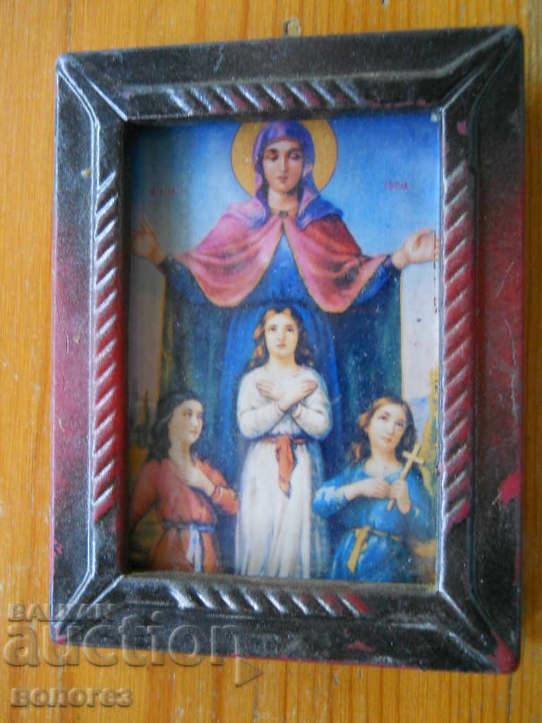 Small wooden Orthodox icon "St. Sophia"