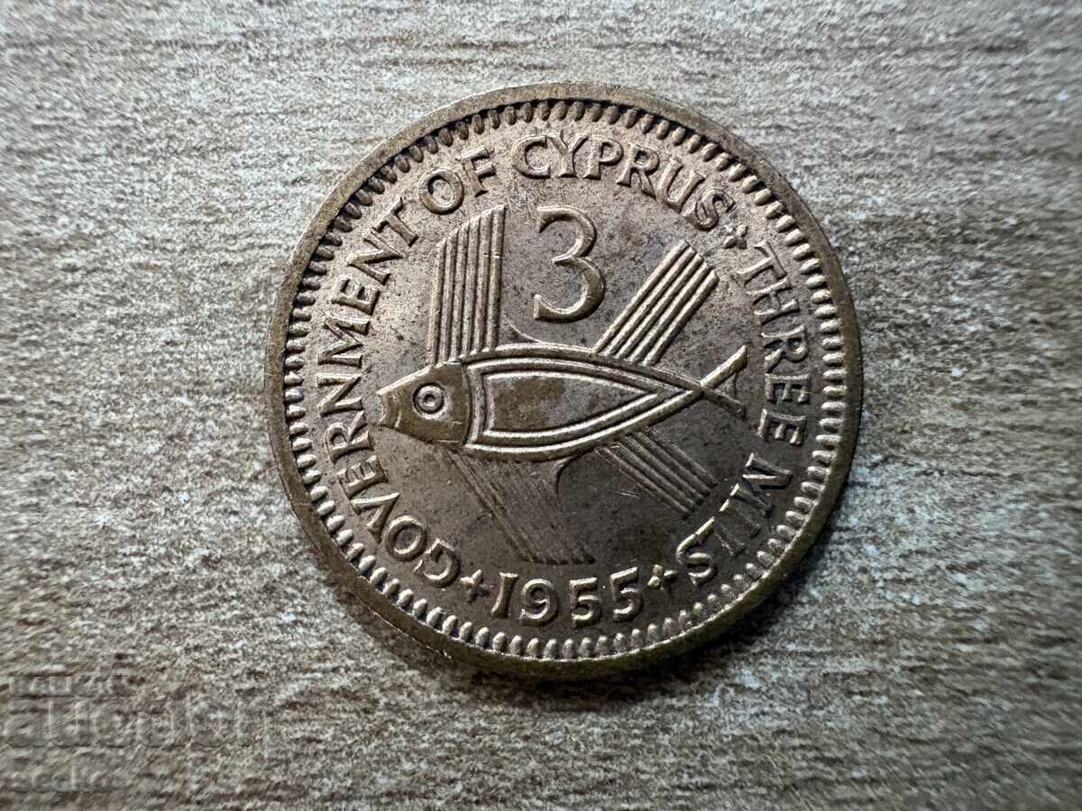 Cyprus - 3 Mils (1955)