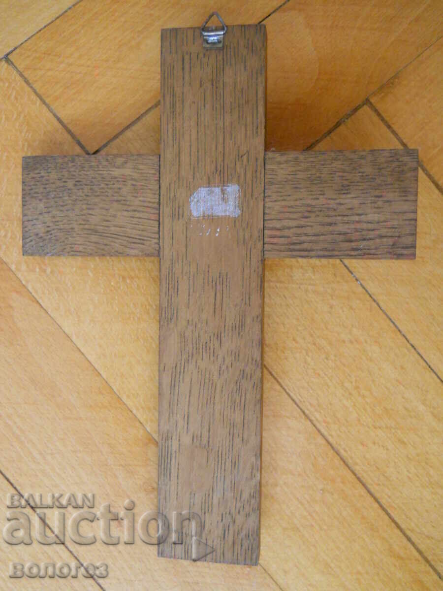 Vintage wooden wall cross with crucifix with price € 51.20 | 100.14 BGN