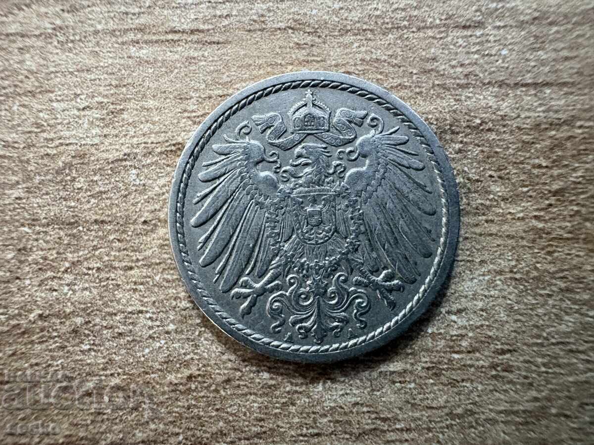 Германия - 5 пфенига (1911) - А с цена 0.30 €