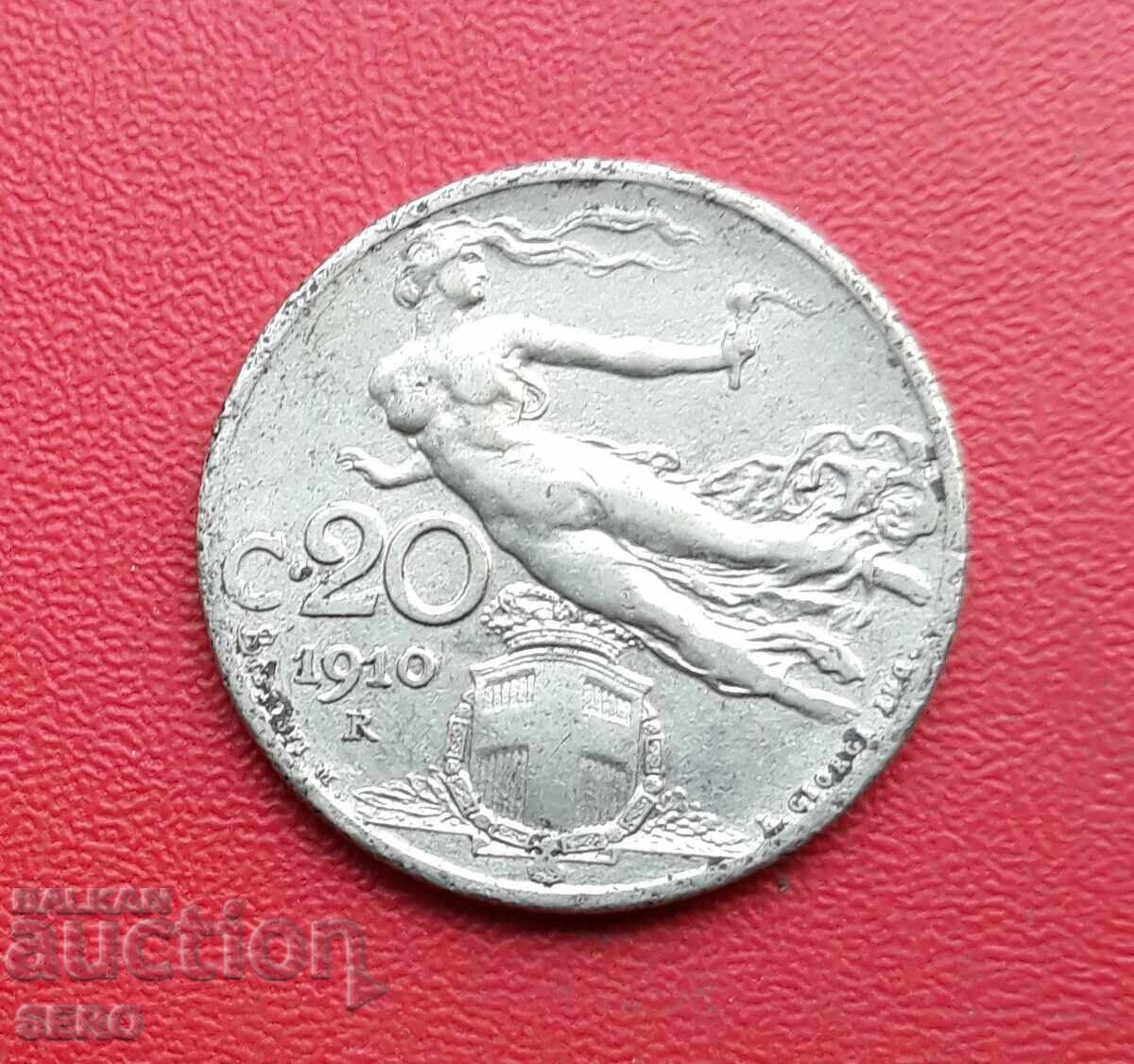 Italia-20 de cenți 1910 Italia-20 de cenți 1910