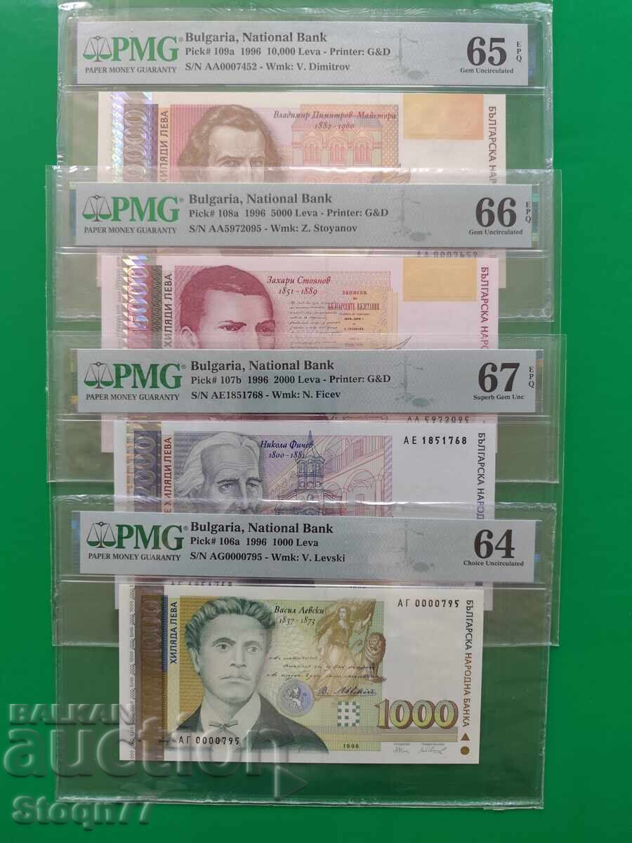 1000 . 2000 . 5000 . 10000 лева 1996 година