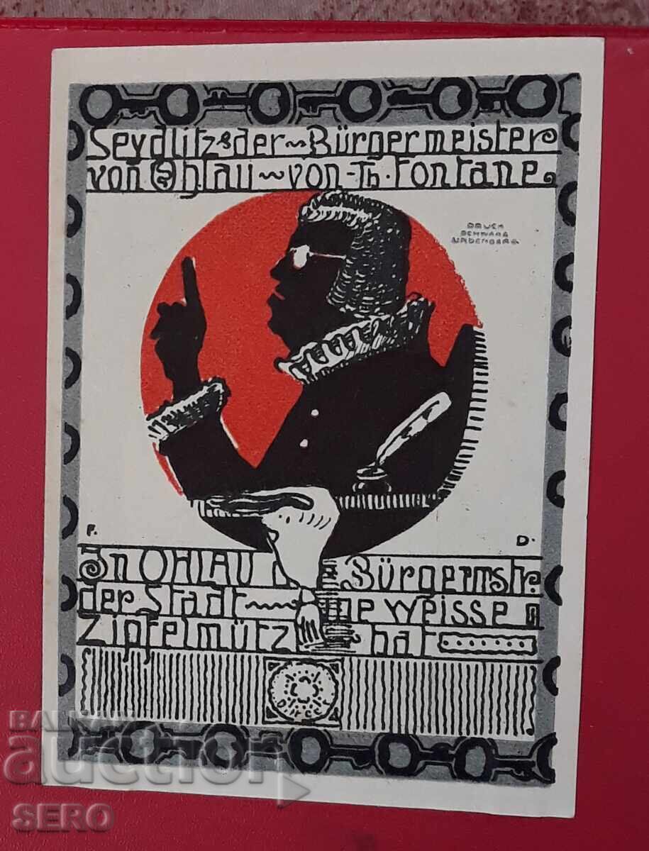 Банкнота-Германия-Прусия-Олау/сега в Полша/-50 пфенига 1921