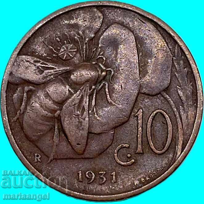 10 чентесими 1931 Италия Виктор Емануел III бронз - 7 10 чентесими 1931 Италия Виктор Емануел III бронз - 7