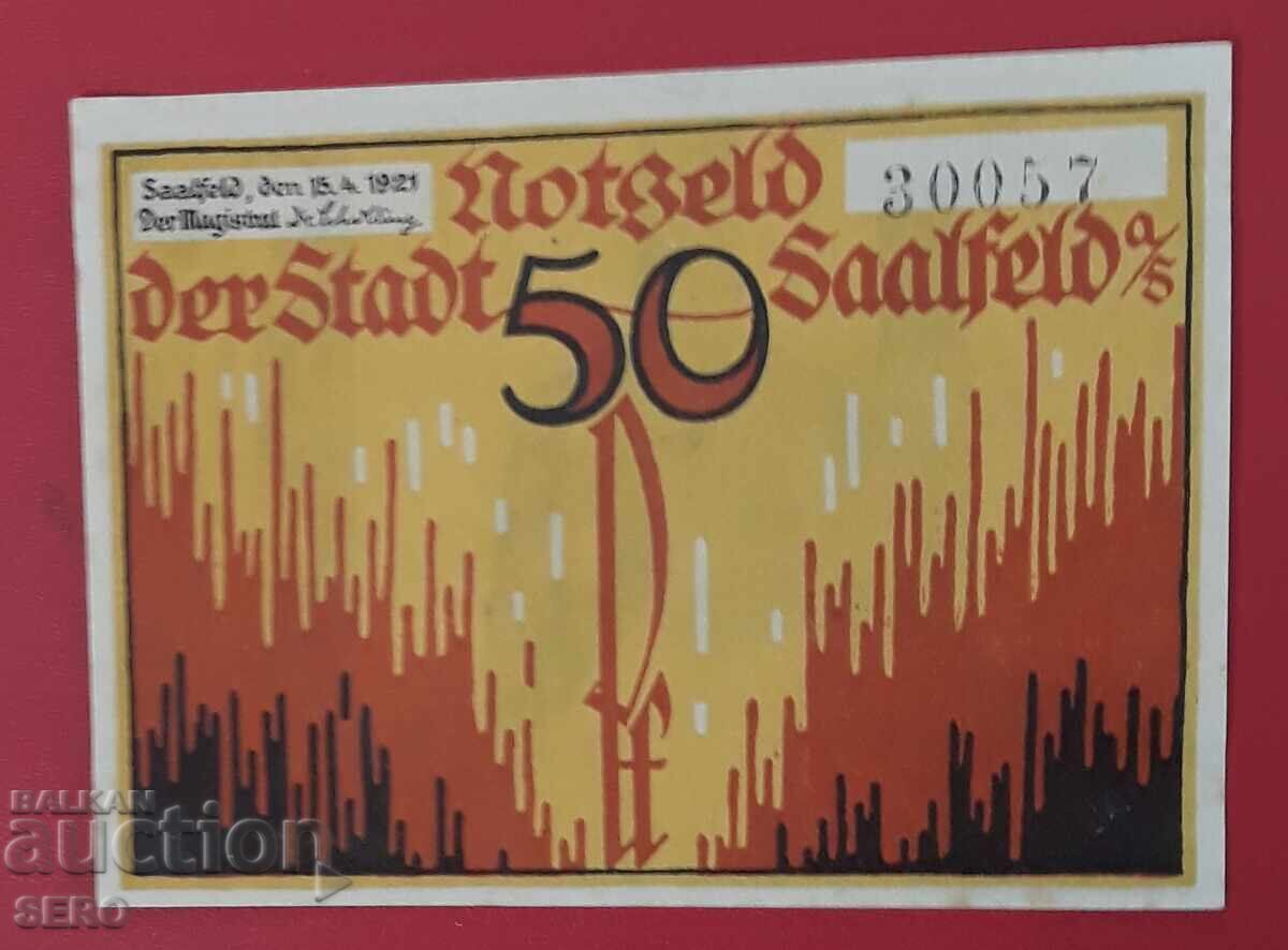 Банкнота-Германия-Тюрингия-Заалфелд-50 пфенига 1921 с цена € 1.00 | 1.96 лв.
